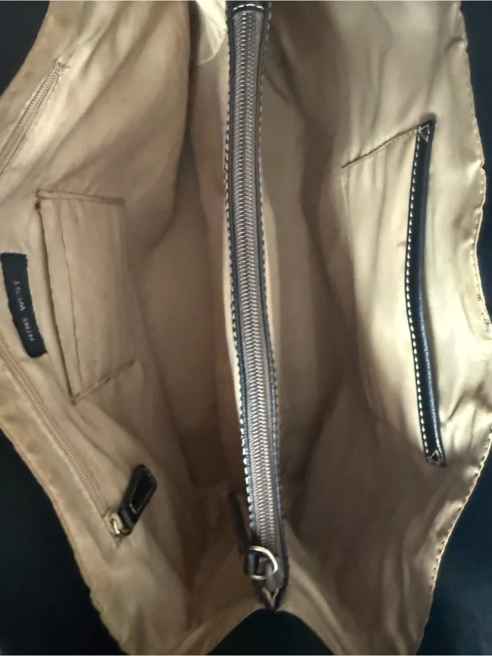 Nine West Black and Tan Patterned Hobo Tote